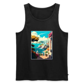 Milos Griechenland Dekoration Vintage Reise Poster WPA - Männer Premium Bio Tank Top - Schwarz - Vorne - Michal (187cm)