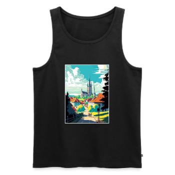 Tabor République tchèque Vintage voyage affiche WPA Art - Débardeur bio Premium Homme - noir - Devant - Michal (187cm)