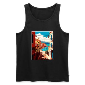 Chania Griechenland Dekoration Vintage Reiseposter WPA - Männer Premium Bio Tank Top - Schwarz - Vorne - Michal (187cm)