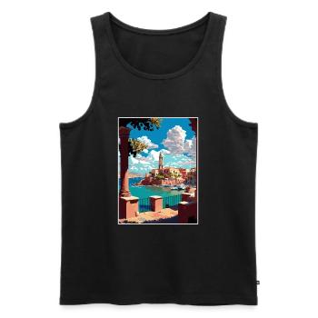 Chania Griechenland Dekoration Vintage Reiseposter WPA - Männer Premium Bio Tank Top - Schwarz - Vorne - Michal (187cm)