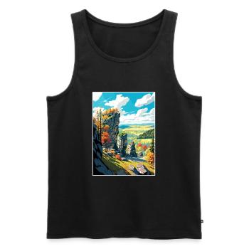 Mährischer Karst Tschechien Reiseplakat - Männer Premium Bio Tank Top - Schwarz - Vorne - Michal (187cm)