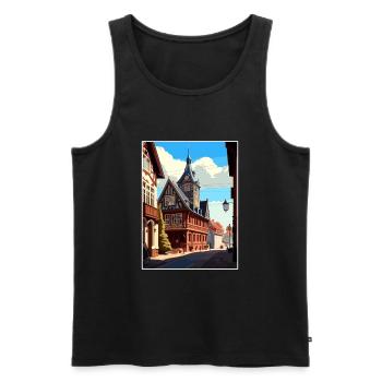 Weimar Germany Vintage Travel Poster WPA Souvenir - Men's Premium Organic Tank Top - black - Front - AI Model Male 178 light (178cm)