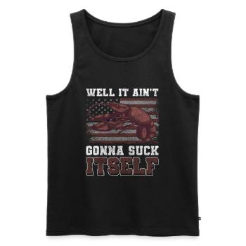 Buffet Restaurant Menü - Männer Premium Bio Tank Top - Schwarz - Vorne - AI Model Male 178 light (178cm)