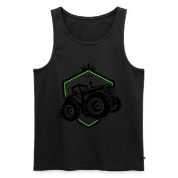 Tracteur Silhouette Agriculture - Débardeur bio Premium Homme - noir - Devant - Michal (187cm)