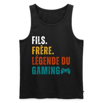 Fils frère légende du gaming cadeau pour gamer - Débardeur bio Premium Homme - noir - Devant - Michal (187cm)