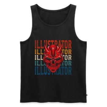 Illustrator Pen Drawing Modern Art - Men's Premium Organic Tank Top - black - Front - AI Model Male 178 light (178cm)