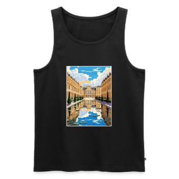 Versailles Palace West Decoration Travel Poster - Men's Premium Organic Tank Top - black - Front - AI Model Male 178 light (178cm)
