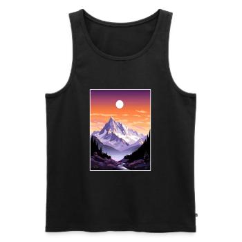 Mont Blanc Vintage Voyage Affiche WPA Souvenir - Débardeur bio Premium Homme - noir - Devant - Michal (187cm)
