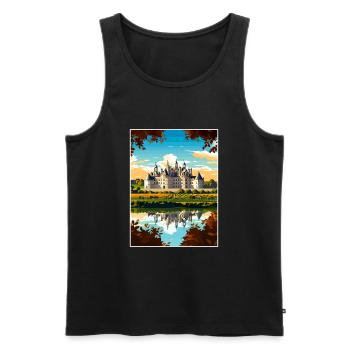 Vallée de la Loire France Vintage voyage affiche Souvenir - Débardeur bio Premium Homme - noir - Devant - Michal (187cm)