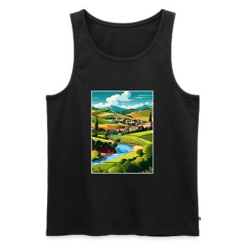 Vallée du Douro Portugal Vintage Travel Poster WPA - Débardeur bio Premium Homme - noir - Devant - Michal (187cm)