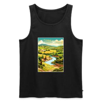 Vallée du Douro Portugal Vintage Travel Poster WPA - Débardeur bio Premium Homme - noir - Devant - Michal (187cm)