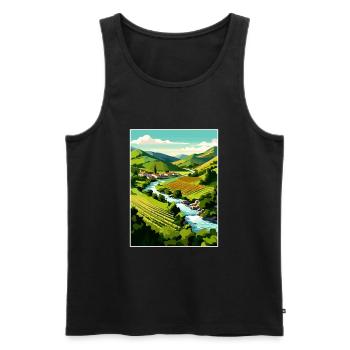 Vallée du Douro Portugal Vintage Travel Poster WPA - Débardeur bio Premium Homme - noir - Devant - Michal (187cm)