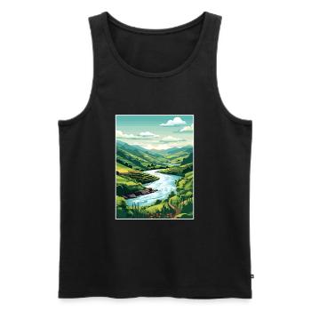 Vallée du Douro Portugal Vintage Travel Poster WPA - Débardeur bio Premium Homme - noir - Devant - Michal (187cm)