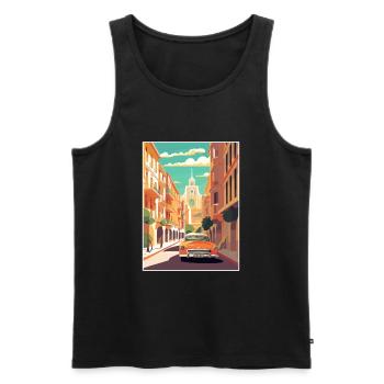 Valencia Spanien Vintage Reiseposter WPA Souvenir - Männer Premium Bio Tank Top - Schwarz - Vorne - AI Model Male 178 light (178cm)