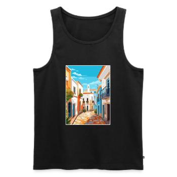 Evora Portugal Vintage Travel Poster WPA Souvenir - Men's Premium Organic Tank Top - black - Front - Michal (187cm)