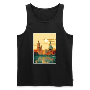 Salamanque Espagne Vintage voyage affiche WPA Souvenir - Débardeur bio Premium Homme - noir - Devant - AI Model Male 178 light (178cm)