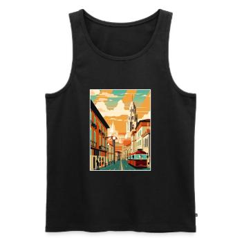 Pamplona Spanien Vintage Reiseposter WPA Souvenir - Männer Premium Bio Tank Top - Schwarz - Vorne - Michal (187cm)
