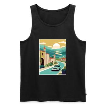 La Rioja Espagne Vintage voyage affiche WPA Souvenir - Débardeur bio Premium Homme - noir - Devant - Michal (187cm)