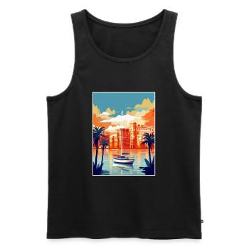 Palma De Mallorca Spain Vintage Travel Poster WPA - Men's Premium Organic Tank Top - black - Front - AI Model Male 178 light (178cm)