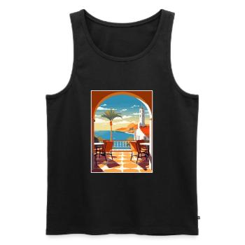 Costa del Sol Spanien Vintage Reiseposter Souvenir - Männer Premium Bio Tank Top - Schwarz - Vorne - Michal (187cm)