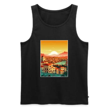 Grenade Espagne Vintage voyage affiche WPA Souvenir - Débardeur bio Premium Homme - noir - Devant - Michal (187cm)