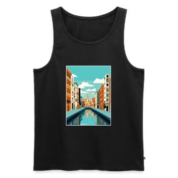 Bilbao Spain Vintage Travel Poster WPA Souvenir - Men's Premium Organic Tank Top - black - Front - AI Model Male 178 light (178cm)