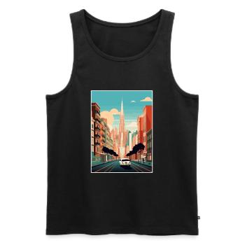 Buenos Aires Argentine Vintage voyage affiche WPA - Débardeur bio Premium Homme - noir - Devant - AI Model Male 178 light (178cm)