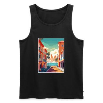 Costa del Sol Spanien Vintage Reiseposter Souvenir - Männer Premium Bio Tank Top - Schwarz - Vorne - Michal (187cm)