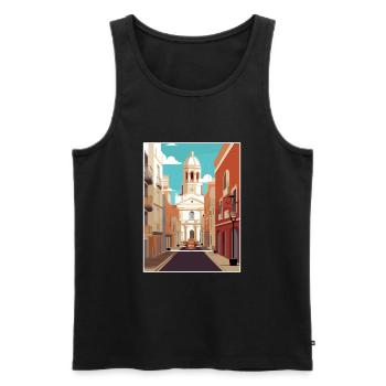 Cadiz Spain Vintage Travel Poster WPA Souvenir - Men's Premium Organic Tank Top - black - Front - Michal (187cm)