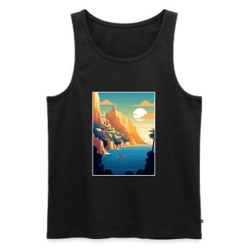Capri Italie Décoration Vintage Voyage Affiche WPA - Débardeur bio Premium Homme - noir - Devant - Michal (187cm)