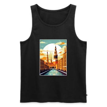 Saragosse Espagne Vintage voyage affiche WPA Souvenir - Débardeur bio Premium Homme - noir - Devant - Michal (187cm)