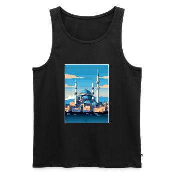 Istanbul Décoration Turquie Vintage Affiche De Voyage - Débardeur bio Premium Homme - noir - Devant - Michal (187cm)