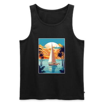 Palma De Mallorca Spain Vintage Travel Poster WPA - Men's Premium Organic Tank Top - black - Front - AI Model Male 178 light (178cm)