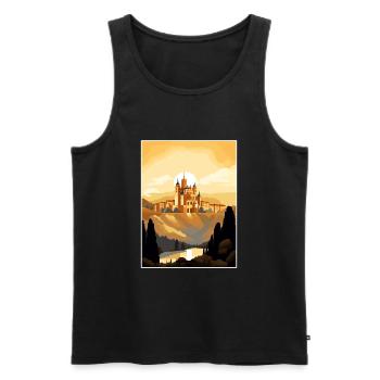 Segovia Spain Vintage Travel Poster WPA Souvenir - Men's Premium Organic Tank Top - black - Front - AI Model Male 178 light (178cm)
