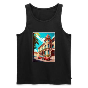 Maranello Italie Vintage voyage affiche WPA Souvenir - Débardeur bio Premium Homme - noir - Devant - Michal (187cm)