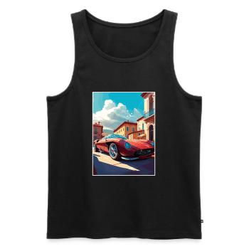 Maranello Italie Vintage voyage affiche WPA Souvenir - Débardeur bio Premium Homme - noir - Devant - Michal (187cm)