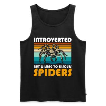Spider Nature Web Silk Threads - Men's Premium Organic Tank Top - black - Front - AI Model Male 178 light (178cm)