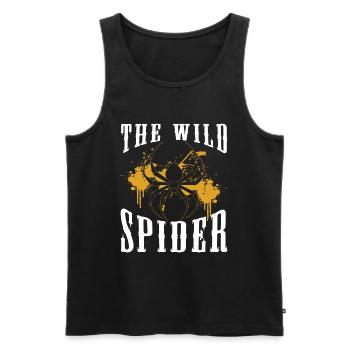 Cobweb, Nature, Fishnet, Silk Threads - Men's Premium Organic Tank Top - black - Front - AI Model Male 178 light (178cm)