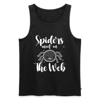 Spider Halloween Tarantula - Men's Premium Organic Tank Top - black - Front - AI Model Male 178 light (178cm)