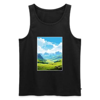Pyrenäen Nationalpark Frankreich Reiseplakat - Männer Premium Bio Tank Top - Schwarz - Vorne - Michal (187cm)