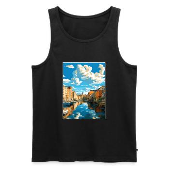 Tampere Finland Vintage Travel Poster WPA Souvenir - Men's Premium Organic Tank Top - black - Front - Michal (187cm)