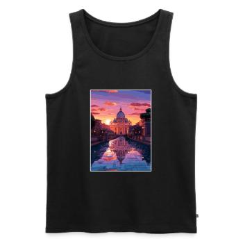 Basilique Saint-Pierre Italie Affiche de voyage Vintage - Débardeur bio Premium Homme - noir - Devant - Michal (187cm)