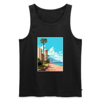 Alicante Espagne Vintage voyage affiche WPA Souvenir - Débardeur bio Premium Homme - noir - Devant - Michal (187cm)