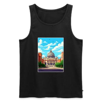 Vatikan Italien Dekoration Vintage Reiseposter WPA - Männer Premium Bio Tank Top - Schwarz - Vorne - Michal (187cm)