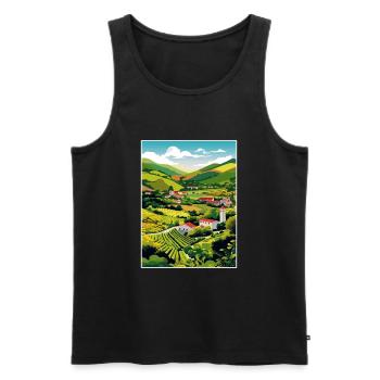 Vallée du Douro Portugal Vintage Travel Poster WPA - Débardeur bio Premium Homme - noir - Devant - Michal (187cm)