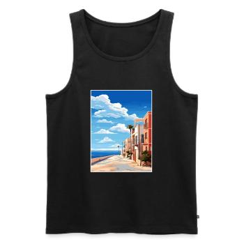 Almeria Spanien Vintage Reiseposter WPA Souvenir - Männer Premium Bio Tank Top - Schwarz - Vorne - Michal (187cm)