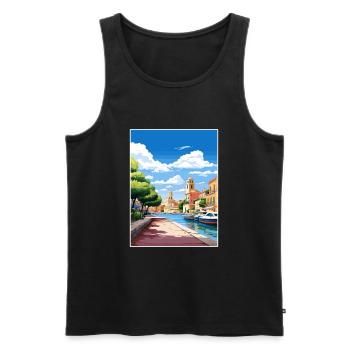 Figueres Spain Vintage Travel Poster WPA Souvenir - Men's Premium Organic Tank Top - black - Front - Michal (187cm)