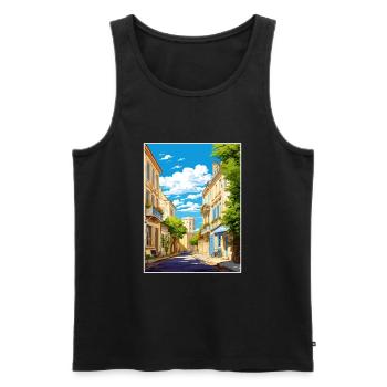 La Rochelle Frankreich Vintage Reiseposter Souvenir - Männer Premium Bio Tank Top - Schwarz - Vorne - Michal (187cm)