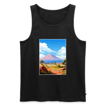 Parc national du Teide Espagne Affiche de voyage Vintage - Débardeur bio Premium Homme - noir - Devant - Michal (187cm)