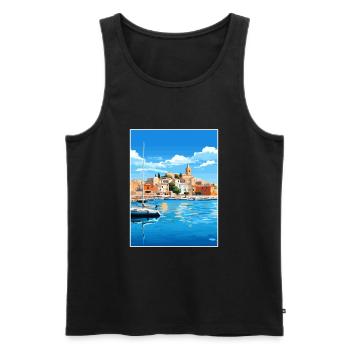 Balearen Spanien Vintage Reiseposter WPA - Männer Premium Bio Tank Top - Schwarz - Vorne - Michal (187cm)